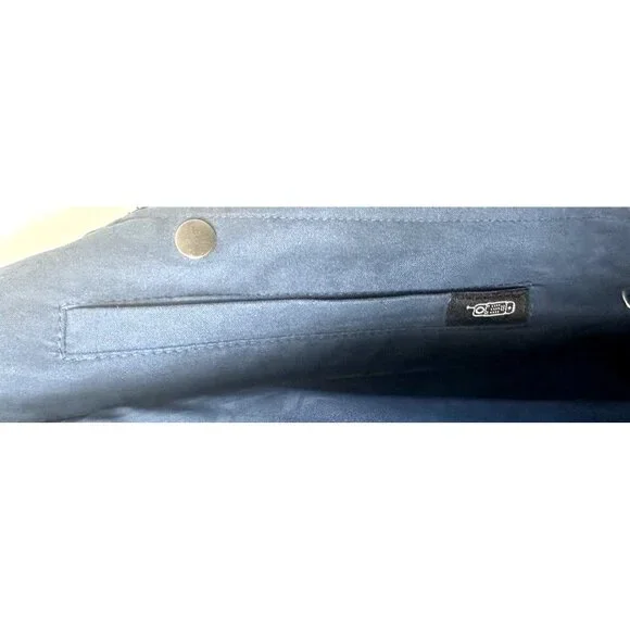 Vintage Womens London Fog Faux Suede Sanchita Jacket Drawstring Waist Blue Sz 1X - Picture 11 of 15